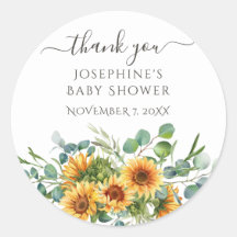 Sunflower Sunshine otoño caída etiqueta Baby Showe