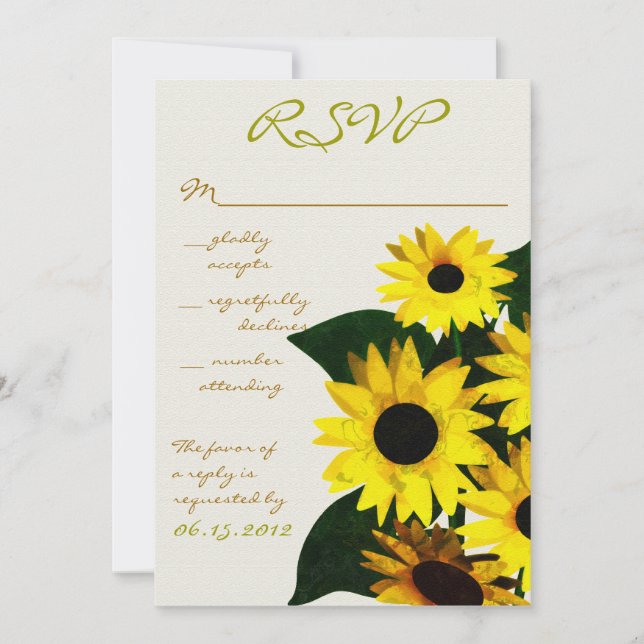 Sunflower - tarjetas rsvp (Anverso)