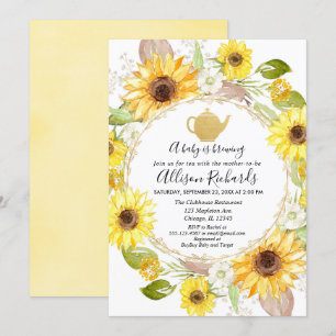 Sunflower Tea fiesta de bebé invitación a la ducha