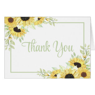 Sunflower Watercolor Floral Boda Gracias