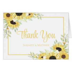 Sunflower Watercolor Floral Boda Gracias