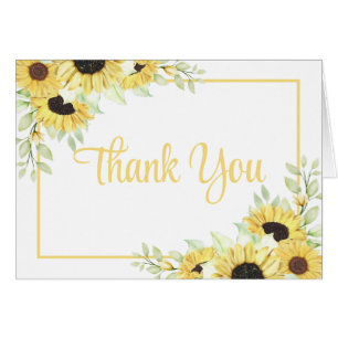 Sunflower Watercolor Floral Boda Gracias
