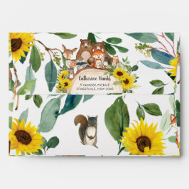 Sunflower Woodland Greenery Baby Shower Cumpleaños
