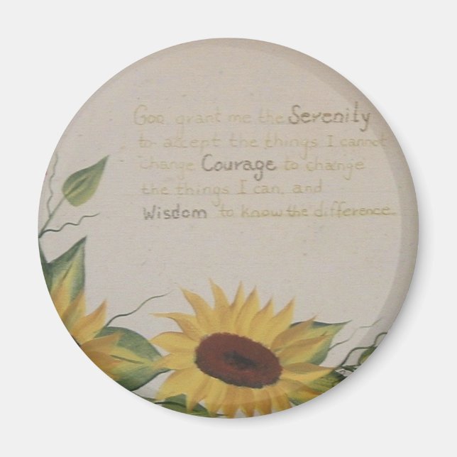 Sunflower y el imán de oración de la serenidad (Frente)