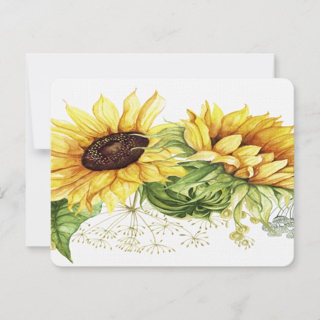 Sunflowers 2 Stationery / Invitaciones (Anverso)