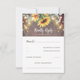 Sunflowers and Light Rustic Wedding RSVP