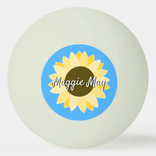 Sunflowers en la bola de ping pong azul