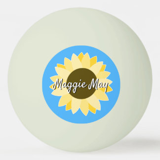 Sunflowers en la bola de ping pong azul