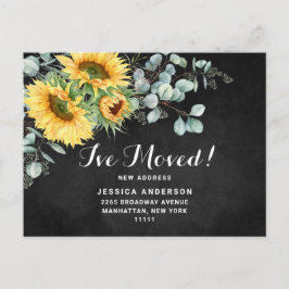 Sunflowers Eucalyptus Rustic Moving Invitación