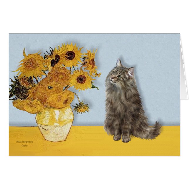 Sunflowers - Gato del bosque noruego (Anverso (Horizontal))