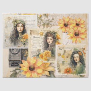 Sunflowers & Girly Dreams Papel de tejidos de cole
