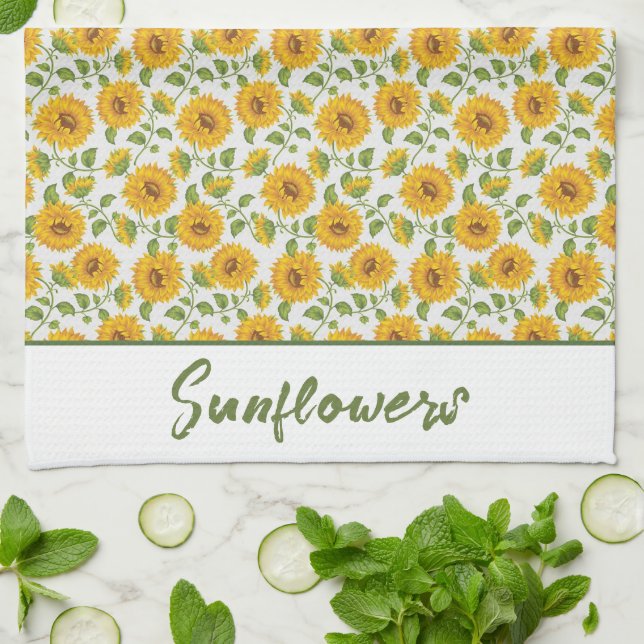 Sunflowers personalizado Kitchen Toalla (Doblado)