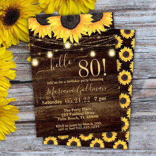 Sunflowers String ilumina la invitación a la fiest