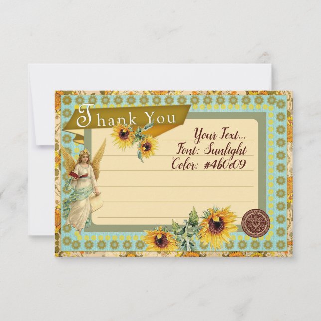 SUNFLOWERS - Tarjeta de agradecimiento (Anverso)