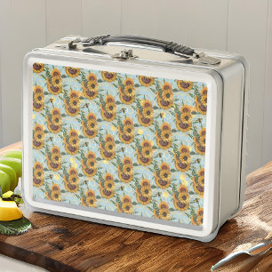 Sunflowers y Bebidas en Vintage Aqua