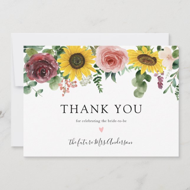 Sunflowers y Rosas Bridal Shower (Anverso)