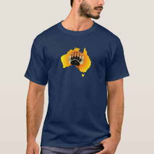 Sunny Australia Map Bear Bear con camiseta Retro S