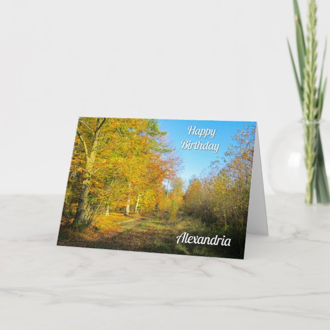 Sunny Autumn Forest - Tarjeta de cumpleaños person (Anverso)