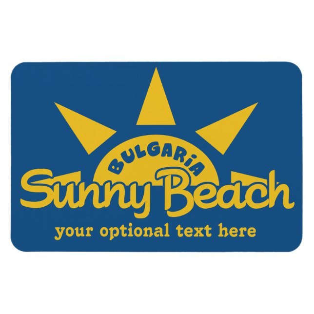 Sunny Beach BULGARIA personalizado imán de texto y (Horizontal)