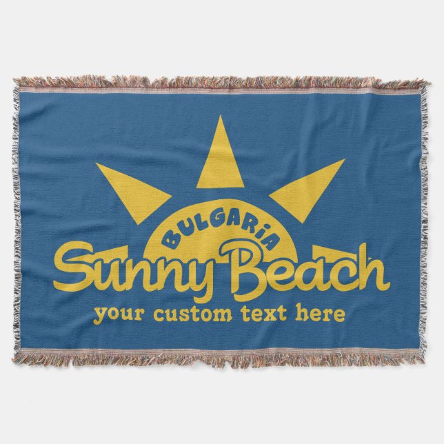 Sunny Beach BULGARIA personalizado texto y manta d (Anverso)