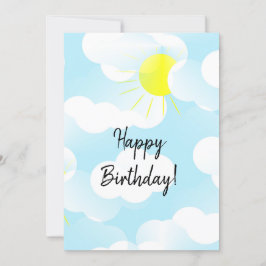 Sunny Blue Summer Sky con nubes y deseos de cumple