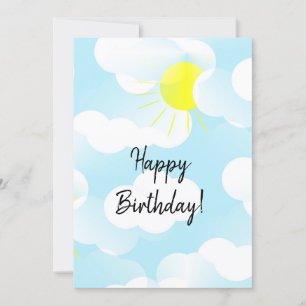 Sunny Blue Summer Sky con nubes y deseos de cumple