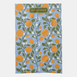 Sunny Citrus Naranjas Grove Pattern Kitchen Toalla