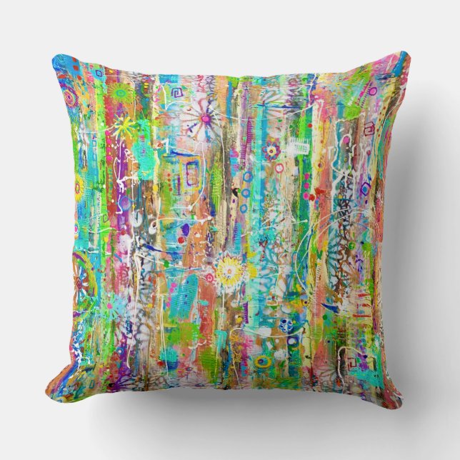 Sunny Days 20 x 20 Cojín decorativo de algodón (Anverso)