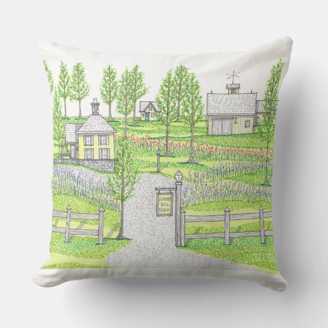Sunny Hill Farm Gran Cojín decorativo con amarillo (Anverso)