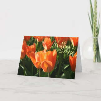 Sunny Naranja Tulips tarjeta de saludo del Día de 