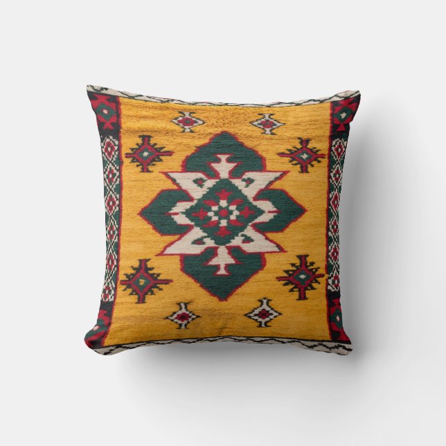 Sunny Splendor: almohadas Kilim Amarillas (Anverso)