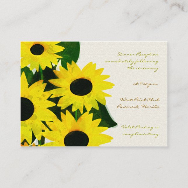 Sunny Sunflowers - Tarjetas de recepción (Anverso)