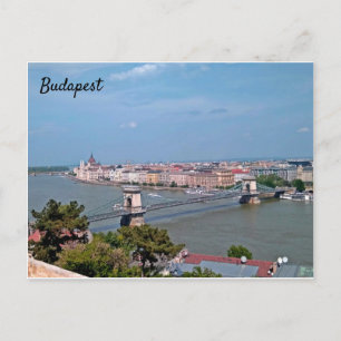 Sunny y hermosa postal panorámica de Budapest