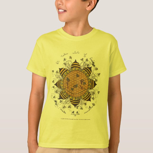 Sunnycomb - la camiseta de los niños (amarillo) (Anverso)