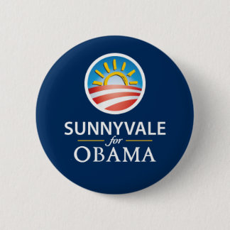 Sunnyvale para el botón de Obama - azul