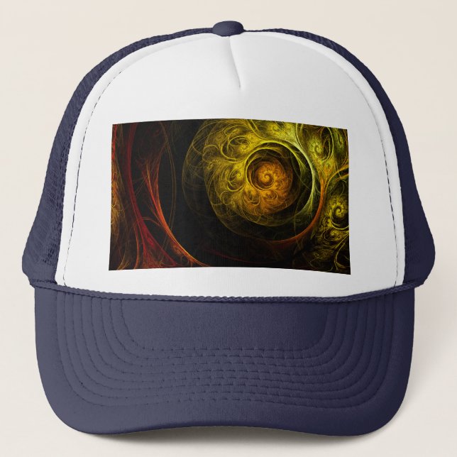 Sunrise Floral Red Abstract Art Gorra (Anverso)
