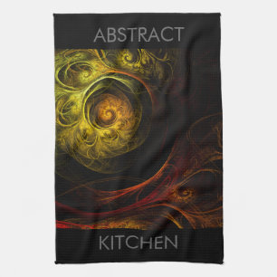 Sunrise Floral Red Abstract Art Kitchen Toalla