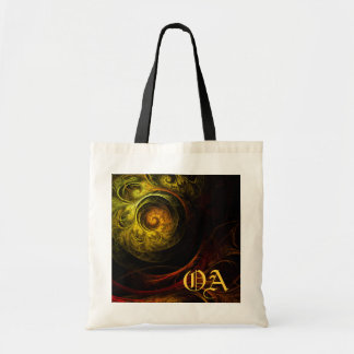 Sunrise Floral Red Abstrato Art Monograma Bolsa