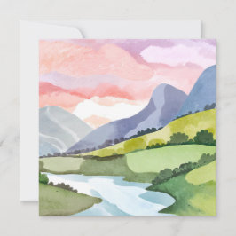 Sunrise Green Mountainside | Tarjeta de agua