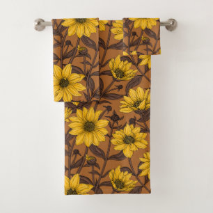 Sunroot, girasol salvaje en amarillo y marrón