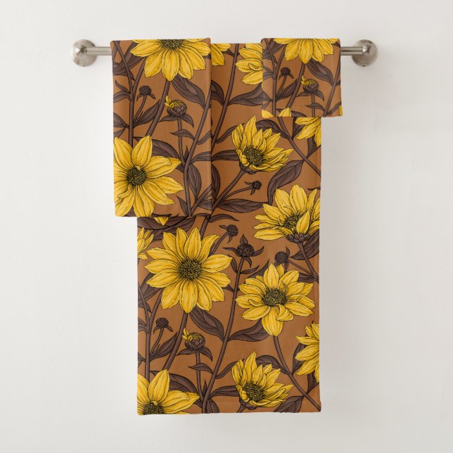 Sunroot, girasol salvaje en amarillo y marrón (In situ)