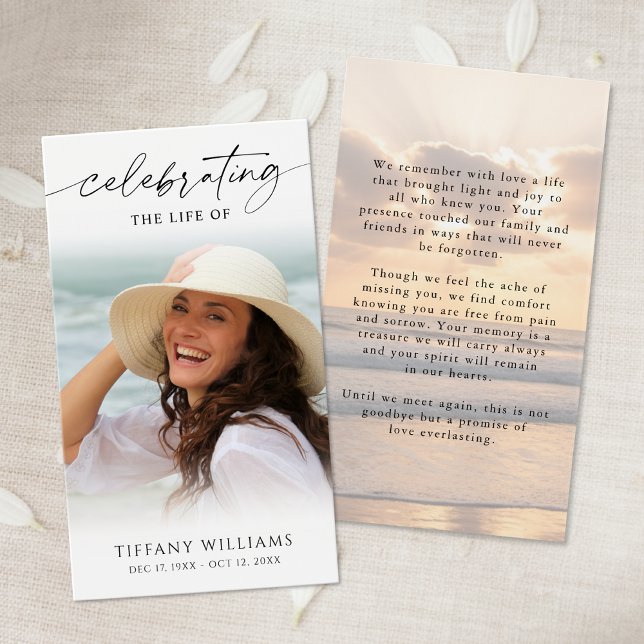 Sunset Beach Celebration of Life Prayer Card (Subido por el creador)