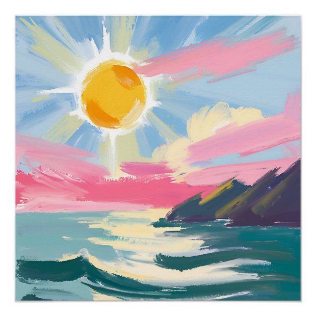 Sunset Beach Glossy Poster (Anverso)