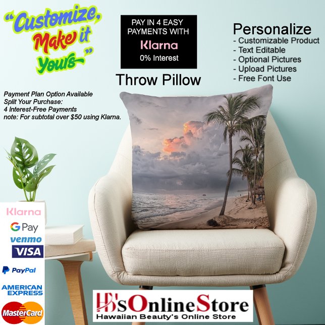 Sunset Beach Polyester Cojín decorativo 9 (Sunset Beach Square Polyester Large Pillow 9.)