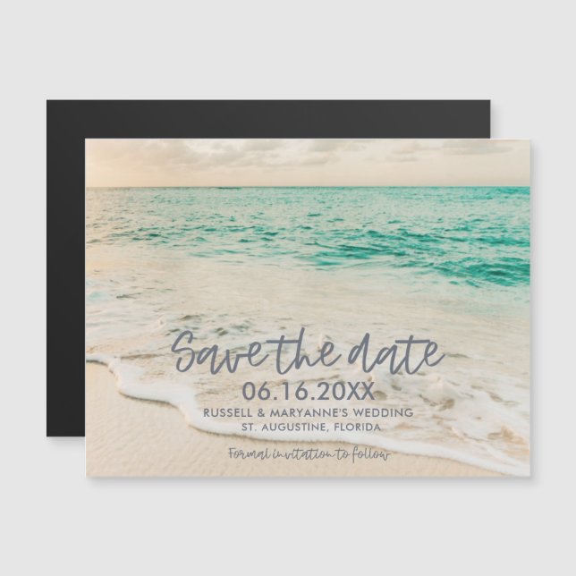 Sunset Beach Wedding Guardar la fecha (Anverso/Reverso)