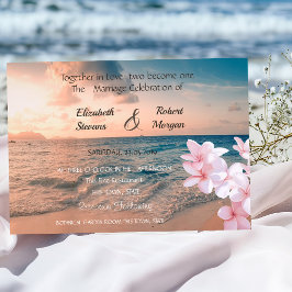 Sunset Beach Wedding , Invitación a Plumeria