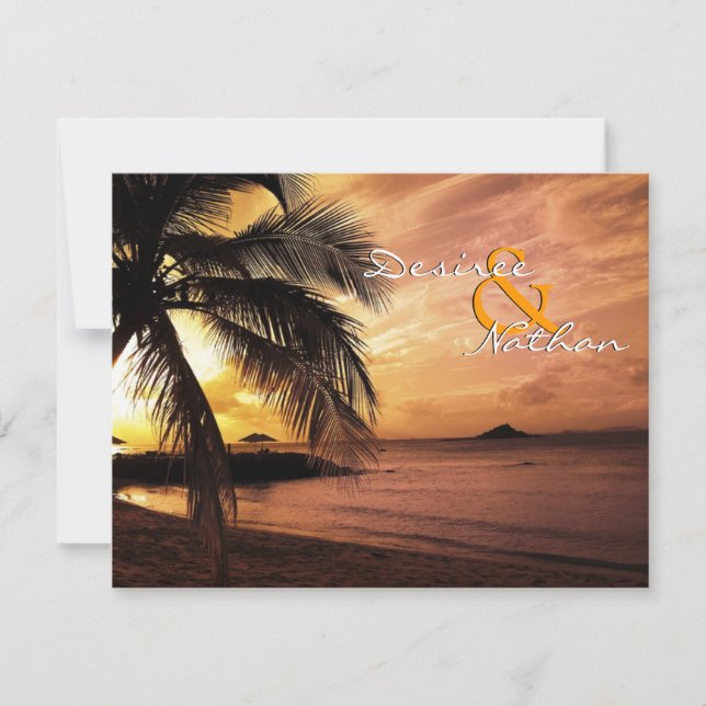 Sunset Beach Wedding RSVP (Anverso)