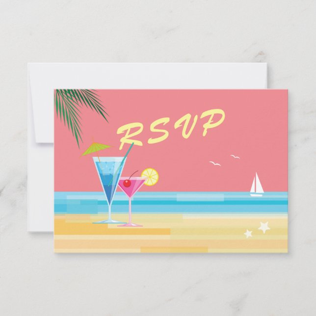 Sunset Beach Wedding RSVP (Anverso)