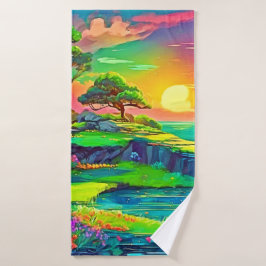 Sunset Cliff Paradise Art
