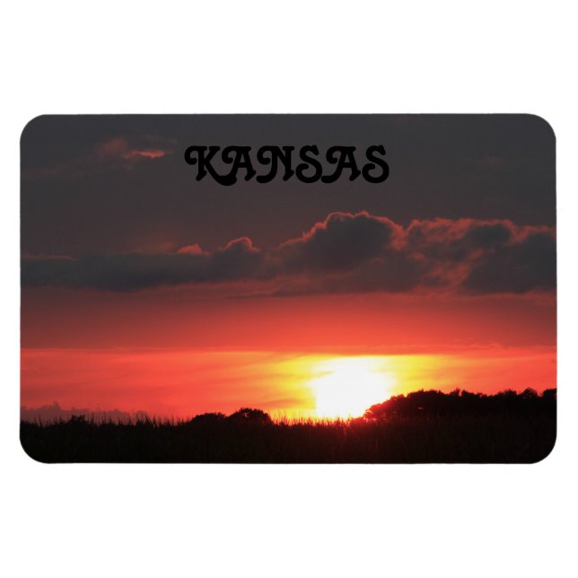 Sunset de Kansas con imán flexible de nubes (Horizontal)